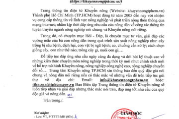 Thông báo nhận thư Hỏi – Đáp trên Trang thông tin điện tử Khuyến nông
