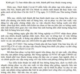 Bộ Nông nghiệp và PTNT: Đề ra các biện pháp cấp bách để lưu thông hàng hóa kịp thời trong việc giãn cách xã hội theo Chỉ thỉ 16/CT-TTg
