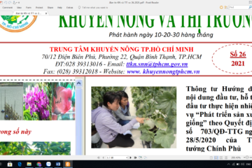 Bản tin Khuyến nông và Thị trường số 26 tháng 09 năm 2021