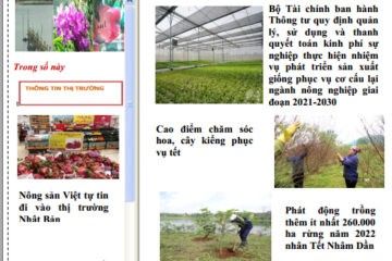 Bản tin Thông tin Khuyến nông và Thị trường số 01/2022