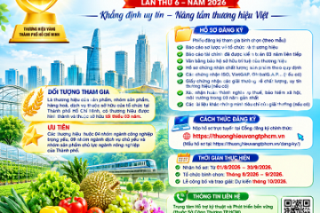 Thành phố Hồ Chí Minh tổ chức bình chọn  Giải thưởng “Thương hiệu Vàng Thành phố Hồ Chí Minh” lần 6 năm 2026